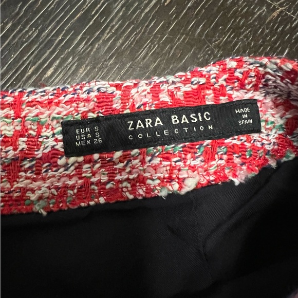 Zara Red and White Tweed Skirt - Picture 6 of 6